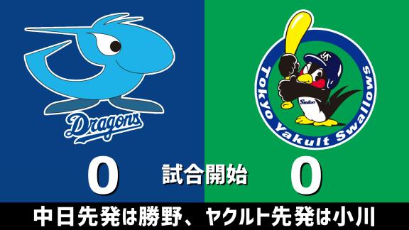 8月1日(土)　セ・リーグ公式戦「中日vs.ヤクルト」　スコア速報