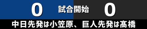 8月29日(日)　セ・リーグ公式戦「中日vs.巨人」【試合結果、打席結果】　中日、1-5で敗戦…　カード勝ち越しならず…