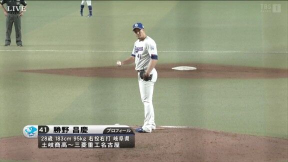 中日・勝野昌慶、圧巻の快投を見せる！！！
