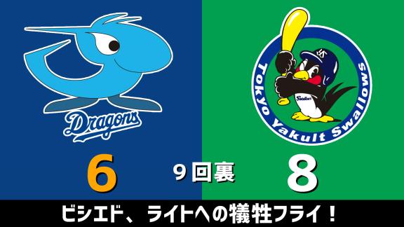 7月9日(木)　セ・リーグ公式戦「中日vs.ヤクルト」　スコア速報