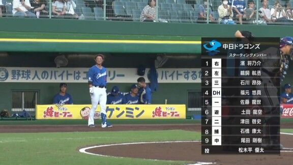 中日2軍、松木平優太が先発へ 石川昂弥もスタメン入り