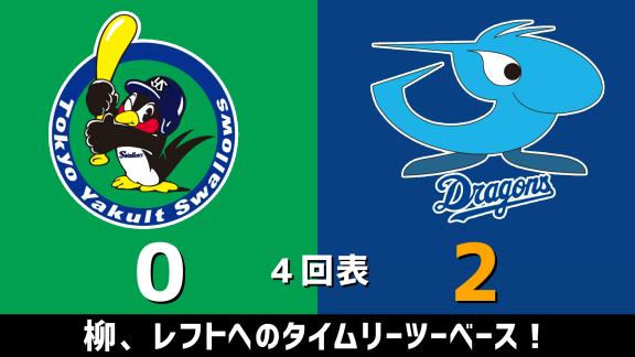 8月20日(木)　セ・リーグ公式戦「ヤクルトvs.中日」　スコア速報