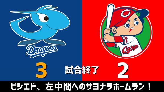 7月10日(金)　セ・リーグ公式戦「中日vs.広島」　スコア速報