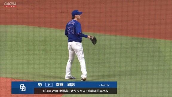 中日・齋藤綱記、好投を見せる