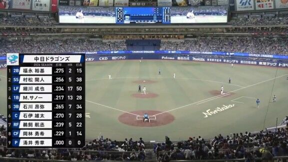 8月12日(水)　セ・リーグ公式戦「中日vs.DeNA」　中日ドラゴンズ、スタメン発表！！！