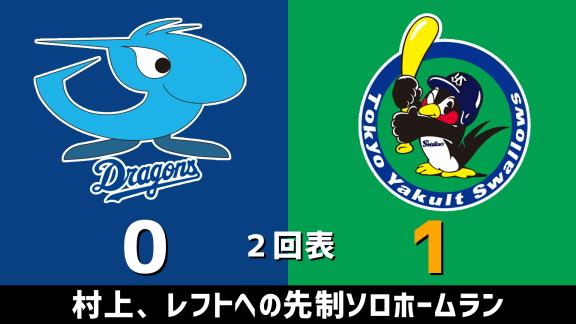 9月21日(月)　セ・リーグ公式戦「中日vs.ヤクルト」　スコア速報