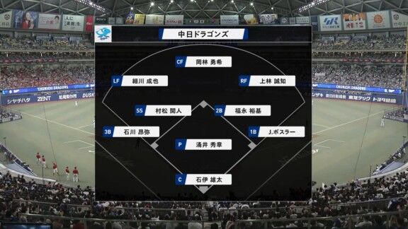 9月2日(水)　セ・リーグ公式戦「中日vs.広島」　中日ドラゴンズ、スタメン発表！！！