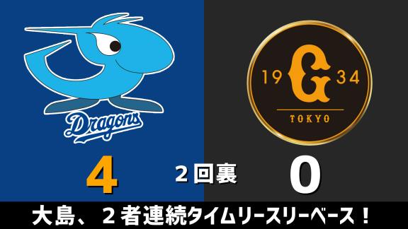 8月7日(金)　セ・リーグ公式戦「中日vs.巨人」　スコア速報