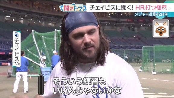 中日・チェイビス、“ホームランを打つ極意”を問われると…【動画】