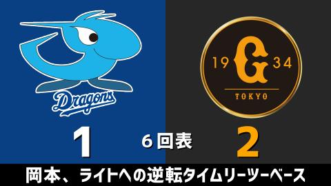 4月1日(木) セ・リーグ公式戦「中日vs.巨人」【試合結果、打席結果】 中日、1-3で敗戦…バンテリンドームで連勝ならず