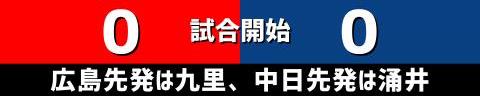 5月24日(水)　セ・リーグ公式戦「広島vs.中日」【試合結果、打席結果】　中日、2-6で敗戦…　初回5失点が大きく響き、連勝ならず…