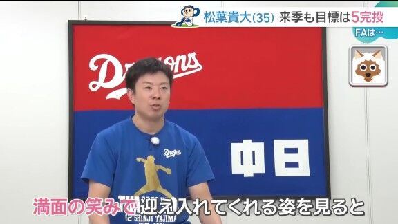 中日・松葉貴大、FA宣言した思いを語る【動画】