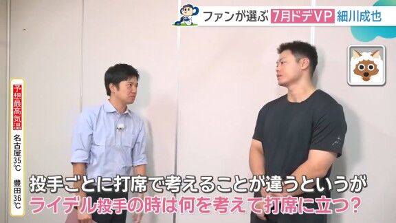 ライデル・マルティネス投手の時は何を考えて打席に立つ? 中日・細川成也「それはちょっと…言えないっすね(笑)」