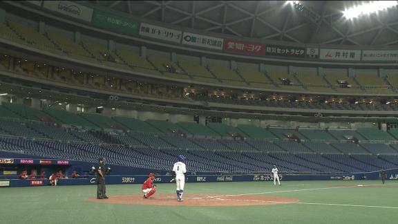 誰もない…　プロ野球史上初、無観客試合オープン戦　ナゴヤドームの様子まとめ