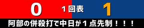 9月20日(火)　セ・リーグ公式戦「広島vs.中日」【試合結果、打席結果】　中日、5-3で勝利！　延長11回表に勝ち越し成功！ロングゲームを制して3連勝！！！