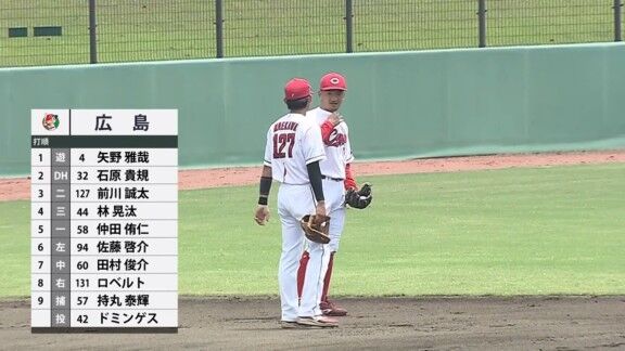 7月16日(水) ファーム公式戦「広島vs.中日」【全打席結果速報】 土田龍空、中田翔、松木平優太らが出場!!!