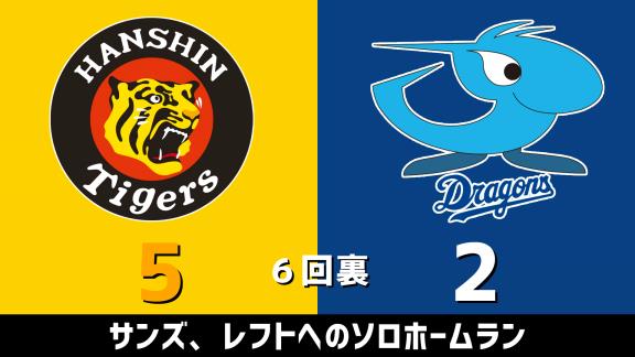 8月27日(木)　セ・リーグ公式戦「阪神vs.中日」　スコア速報