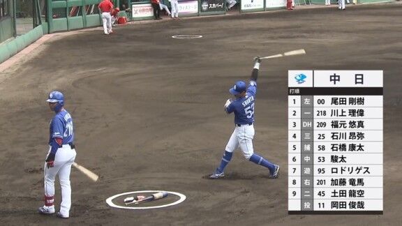 中日・川上理偉、2安打マルチヒット!!!