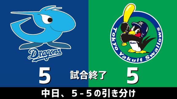 7月8日(水)　セ・リーグ公式戦「中日vs.ヤクルト」　スコア速報