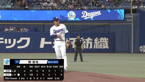 中日・柳裕也が3試合連続の好投を見せる