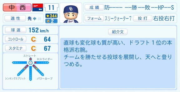 6月11日(木) 『パワプロ2026』が発売！！！　中日ドラフト1位・中西聖輝の選手能力査定・紹介文は…？