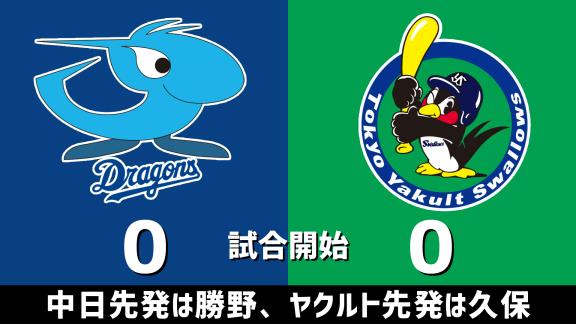 10月6日(火)　セ・リーグ公式戦「中日vs.ヤクルト」　スコア速報