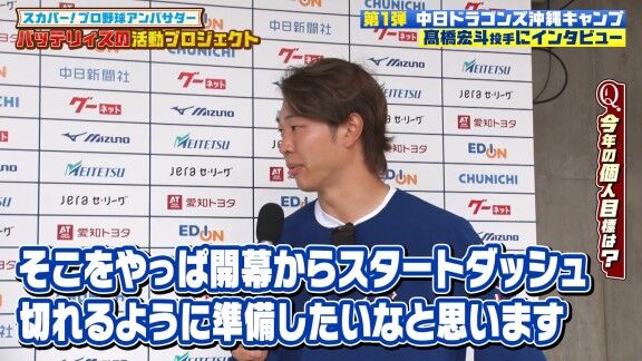 中日・高橋宏斗が“目標”を明かす