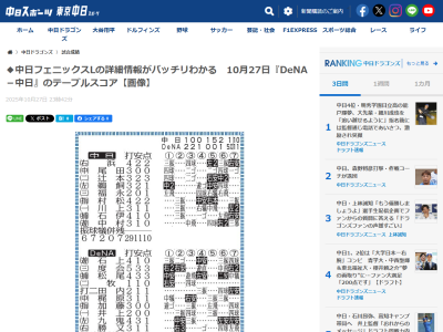 10月27日(月) みやざきフェニックス・リーグ「DeNAvs.中日」【試合結果、打席結果】 中日2軍、10-11で敗戦… 壮絶な乱打戦に敗れる…