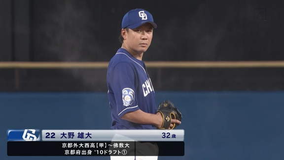 中日・大野雄大投手「3点を追いかける重い試合展開にしてしまいました。村上選手に長打を打たれることは避けなければいけなかったです…」