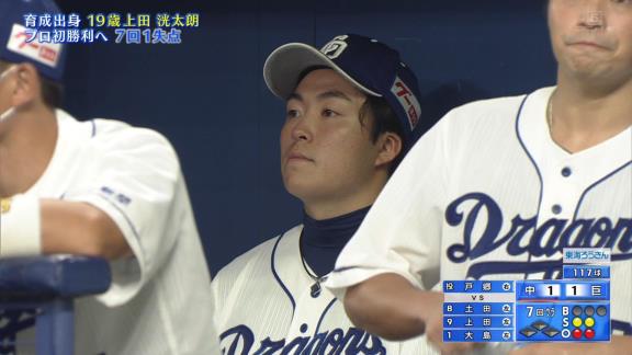 中日・上田洸太朗、勝利投手とはならずも圧巻のピッチングを見せる