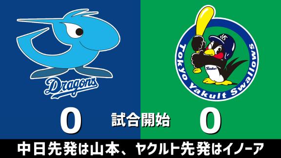 7月8日(水)　セ・リーグ公式戦「中日vs.ヤクルト」　スコア速報