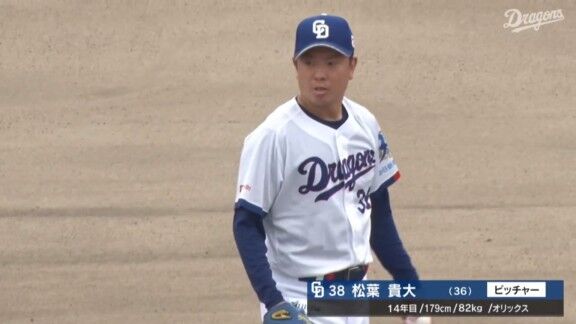 中日・松葉貴大、今日の登板結果