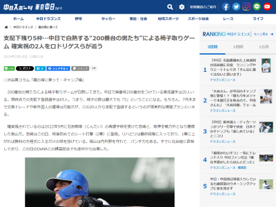 中日スポーツ・渋谷記者「（中日ドラゴンズ育成選手の中で支配下登録が）確実視されているのは…」