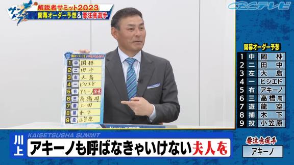 川上憲伸さん、中日開幕オーダーを予想　新助っ人・アキーノの活躍のために一番大事なものは「アキーノじゃなくて、アキーノの家族」