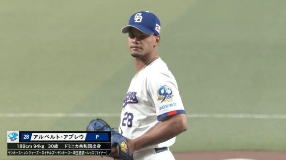 中日新助っ人・アブレウ、好投を見せる！！！