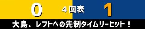 9月1日(水)　セ・リーグ公式戦「阪神vs.中日」【試合結果、打席結果】　中日、1-2で敗戦…　1点を先制するも試合中盤に逆転を許す…