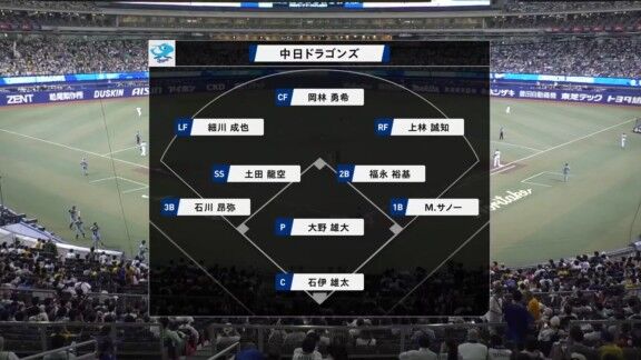 8月25日(火)　セ・リーグ公式戦「中日vs.阪神」　中日ドラゴンズ、スタメン発表！！！