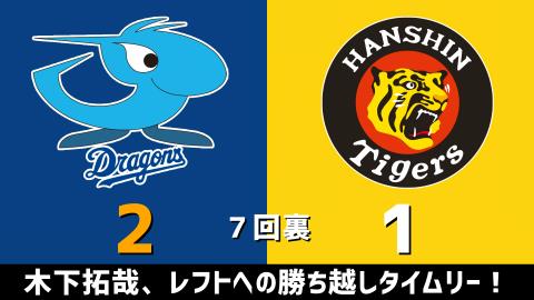 4月27日(火)　セ・リーグ公式戦「中日vs.阪神」【試合結果、打席結果】　中日、2-1で逆転勝利！エースが好投！連敗を3で止める！