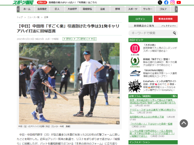 中日・中田翔、今季の打撃フォームについて明かす