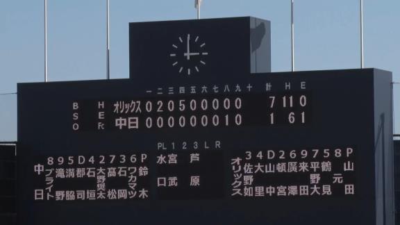 中日・滝野要選手、今シーズン初めて公式戦に出場する