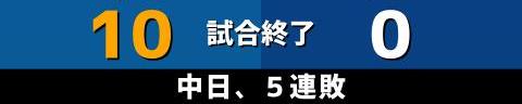 6月11日(土)　セ・パ交流戦「日本ハムvs.中日」【試合結果、打席結果】　中日、0-10で敗戦…　初回から突き放されて大敗、5連敗に…