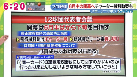 プロ野球、『セ関東・パ関西』開催案は…「賛成もあれば反対もある」