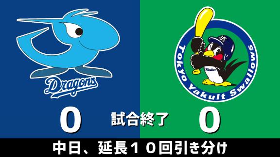 8月2日(日)　セ・リーグ公式戦「中日vs.ヤクルト」　スコア速報