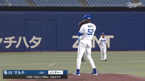 中日新助っ人・マルテが三者凡退ピッチング!!!