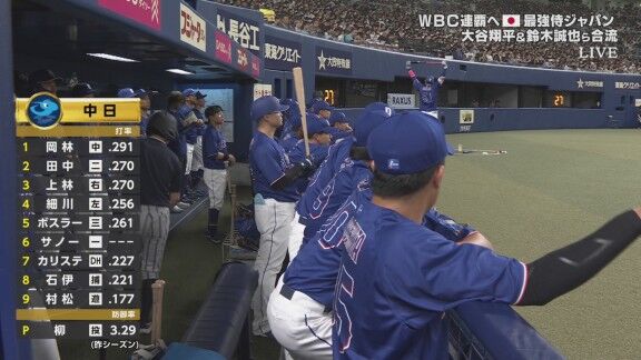 2月27日(金) 侍ジャパンシリーズ「侍ジャパンvs.中日」 ベンチ入り選手一覧!!!ルーキーの姿も!!!