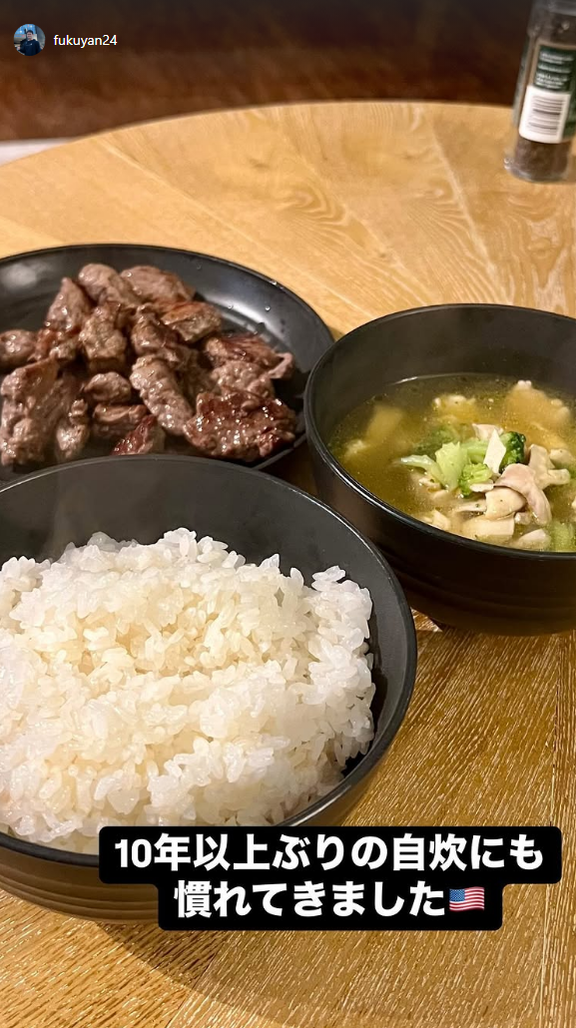 中日・福谷浩司「10年以上ぶりの自炊にも慣れてきました」 → アメリカでの食事の様子を公開する