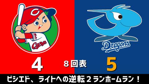 3月26日(金)　セ・リーグ開幕戦「広島vs.中日」【試合結果、打席結果】　中日、開幕戦は7-6で大逆転勝利！！！