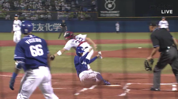 中日、京田のスリーベースヒット→福田の犠牲フライで先制!