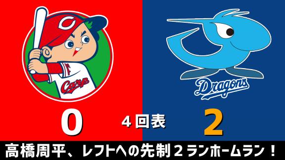 8月11日(火)　セ・リーグ公式戦「広島vs.中日」　スコア速報