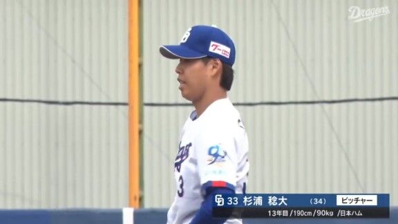 中日・杉浦稔大、今日の登板結果